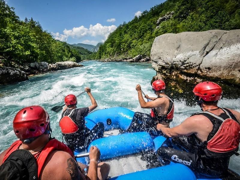 people doing rafting activity in Split Croatia
