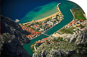 Aerial view on Omis, Croatia