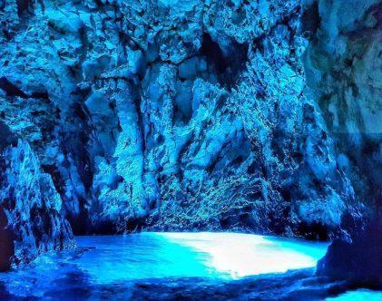 Blue cave grotto
