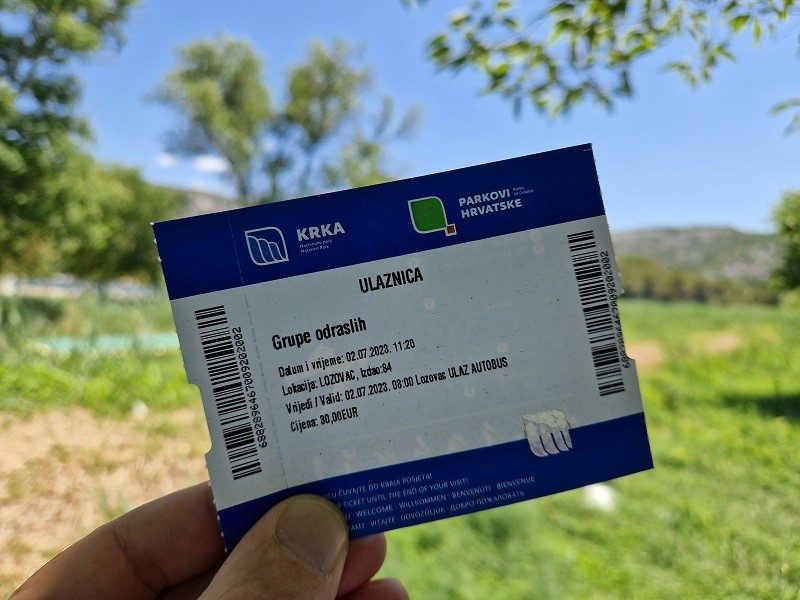 Krka national park ticket