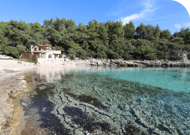 Beach on Korcula island near Split
